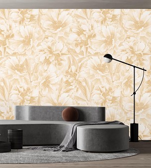 PEONIES - sepia - 100 x 270