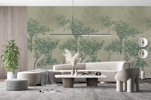 OLIVE TREES - green - 100 x 300