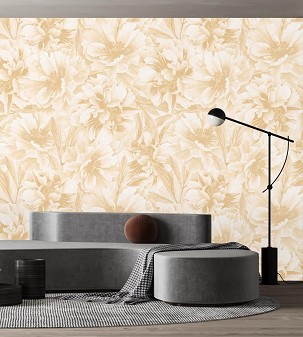 PEONIES - sepia - 100 x 300